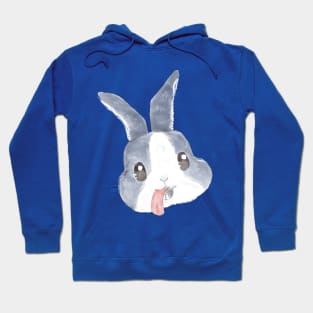 Bunny Tongue Blue Rabbit Head Hoodie